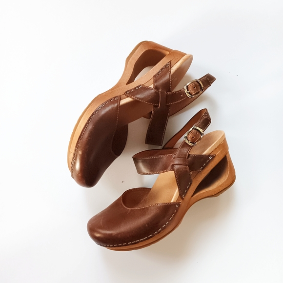 Dansko Taci Mary Jane Brown Leather Wooden Clogs Size 37 | 6.5 - 7 - Picture 7 of 7